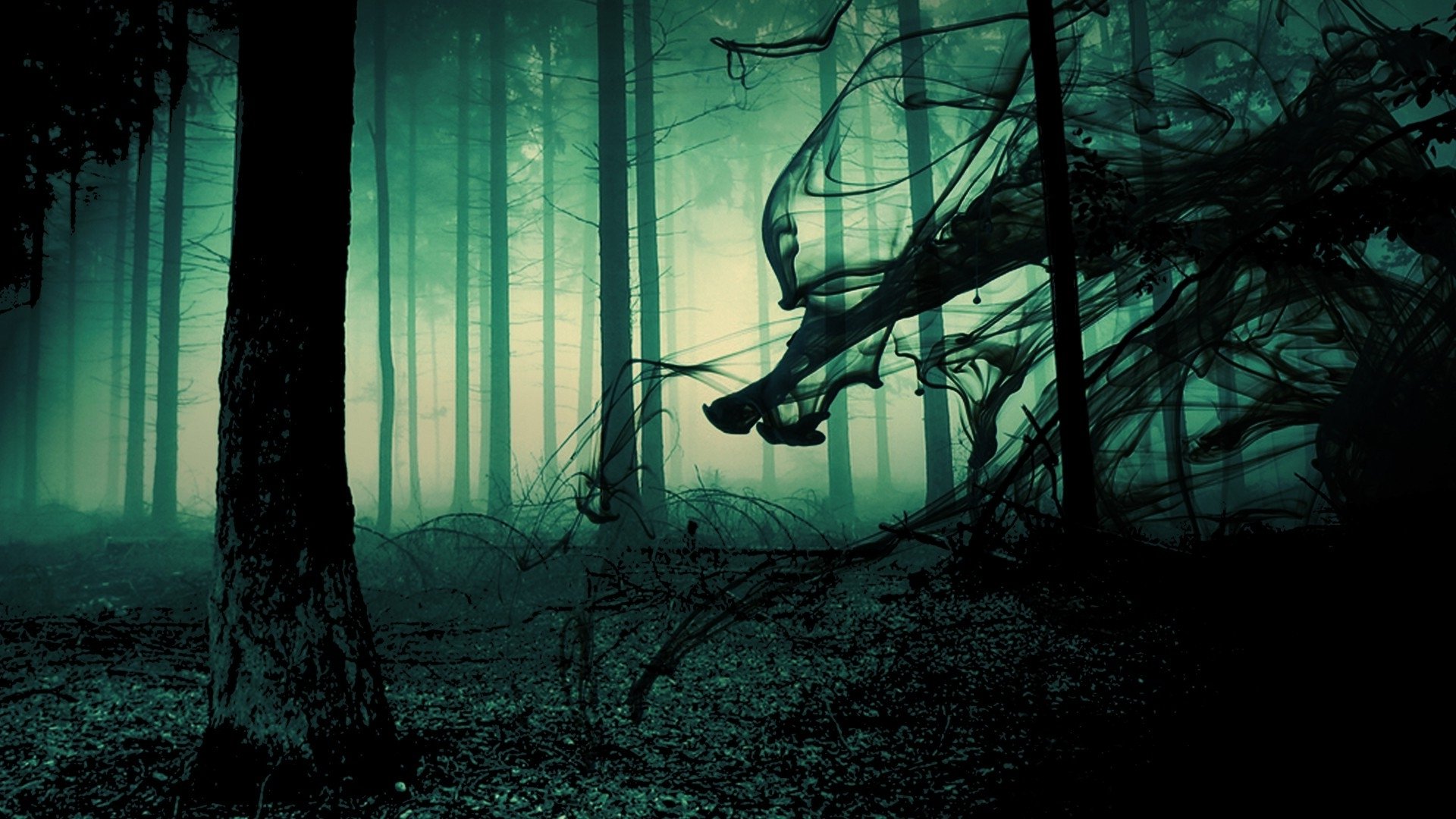 Чудовище в мрачном лесу без смс